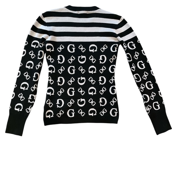 Guess Black/Gray Rosalie Jacquard Sweater Size Medium NWT - Picture 4 of 4